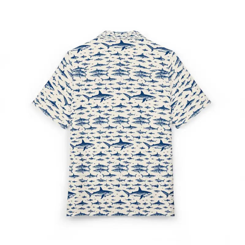 Ocean State Styles Shark Patterned Hawaiian Shirt Beachwear