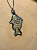 Sheepshead and Black Rutile Quartz Necklace