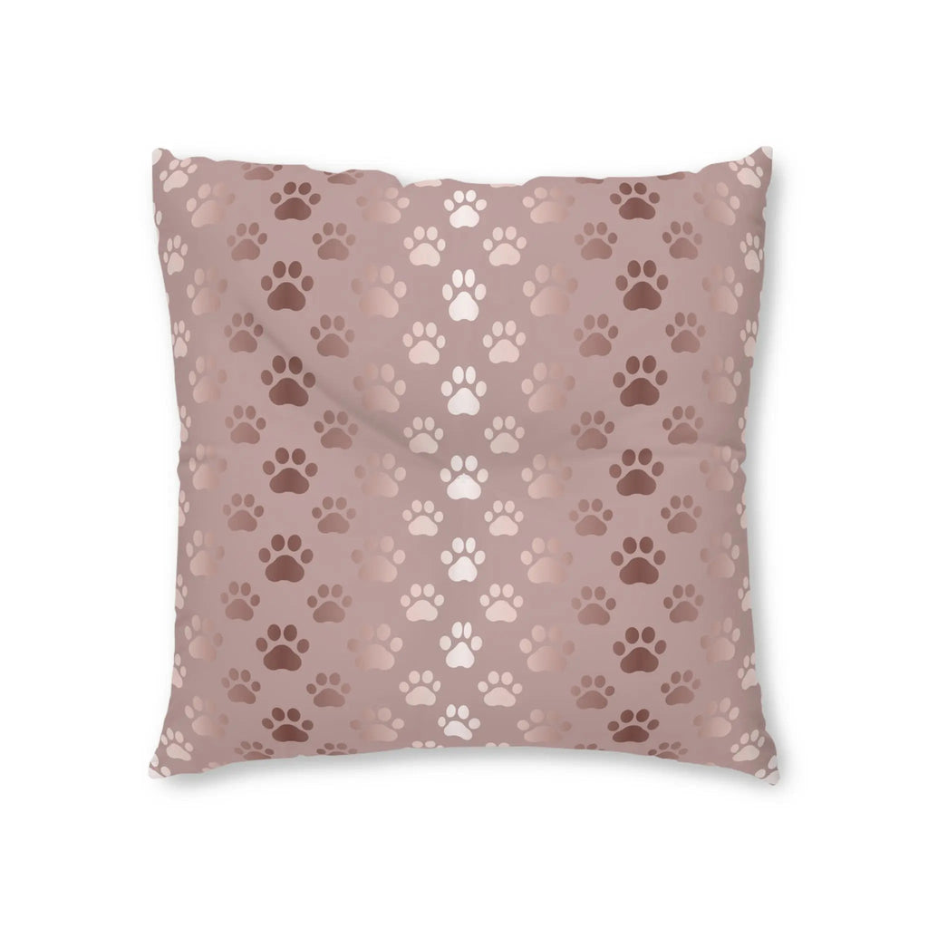 Shimmery Pet Paw Print Tufted Floor Pillow