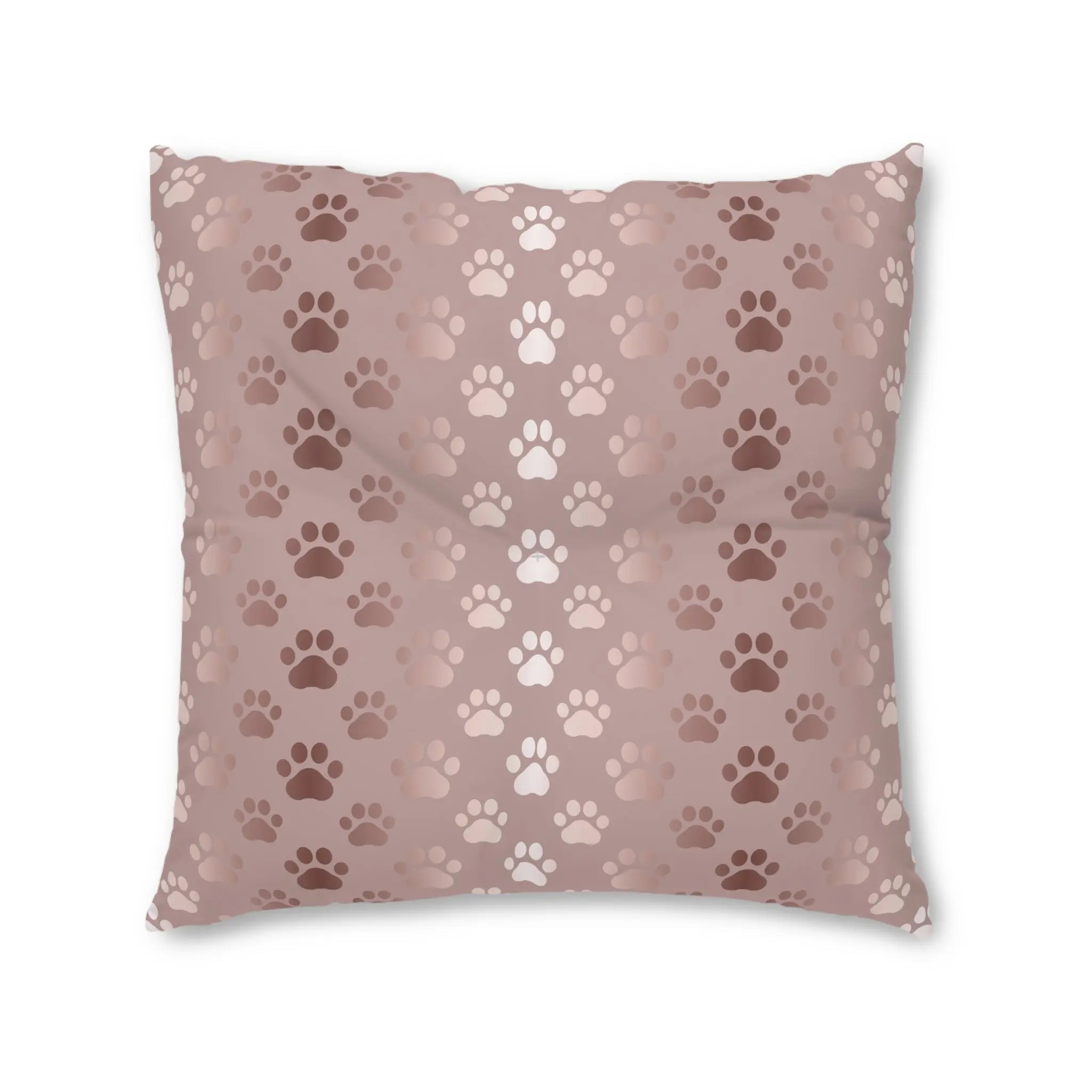Shimmery Pet Paw Print Tufted Floor Pillow