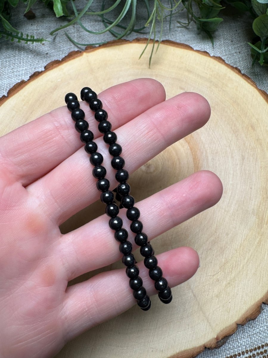 Shungite 4mm Beaded Bracelet
