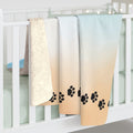 Sky & Sand Paw Print Sherpa Fleece Blanket - Cozy Pet Lover Gift
