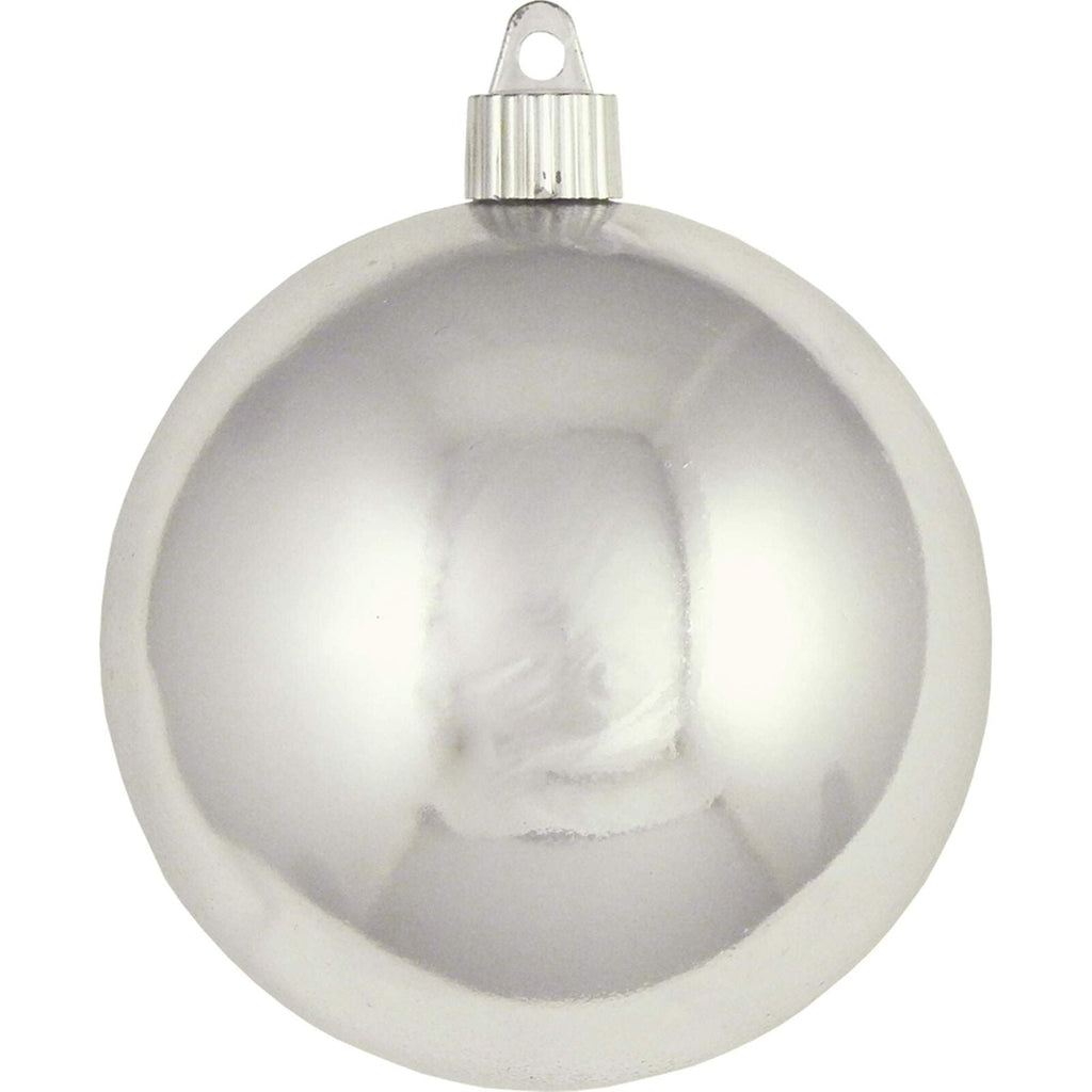 4" (100mm) Commercial Shatterproof Ball Ornament - Looking Glass Silver - 4 Pack