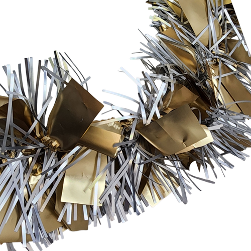 12 foot 4 Ply Luxury Matte Tinsel Garland - Silver/Gold