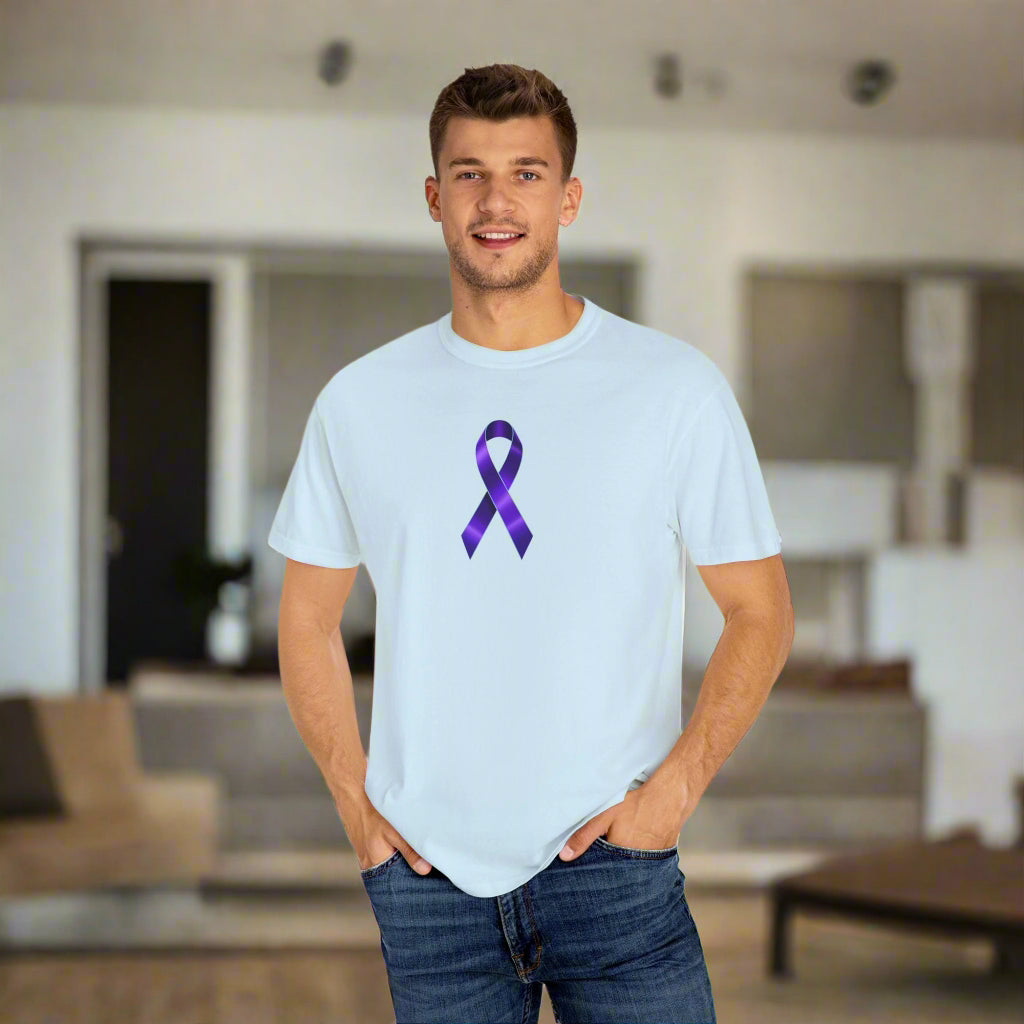Solitary Purple Ribbon Awareness T-Shirt