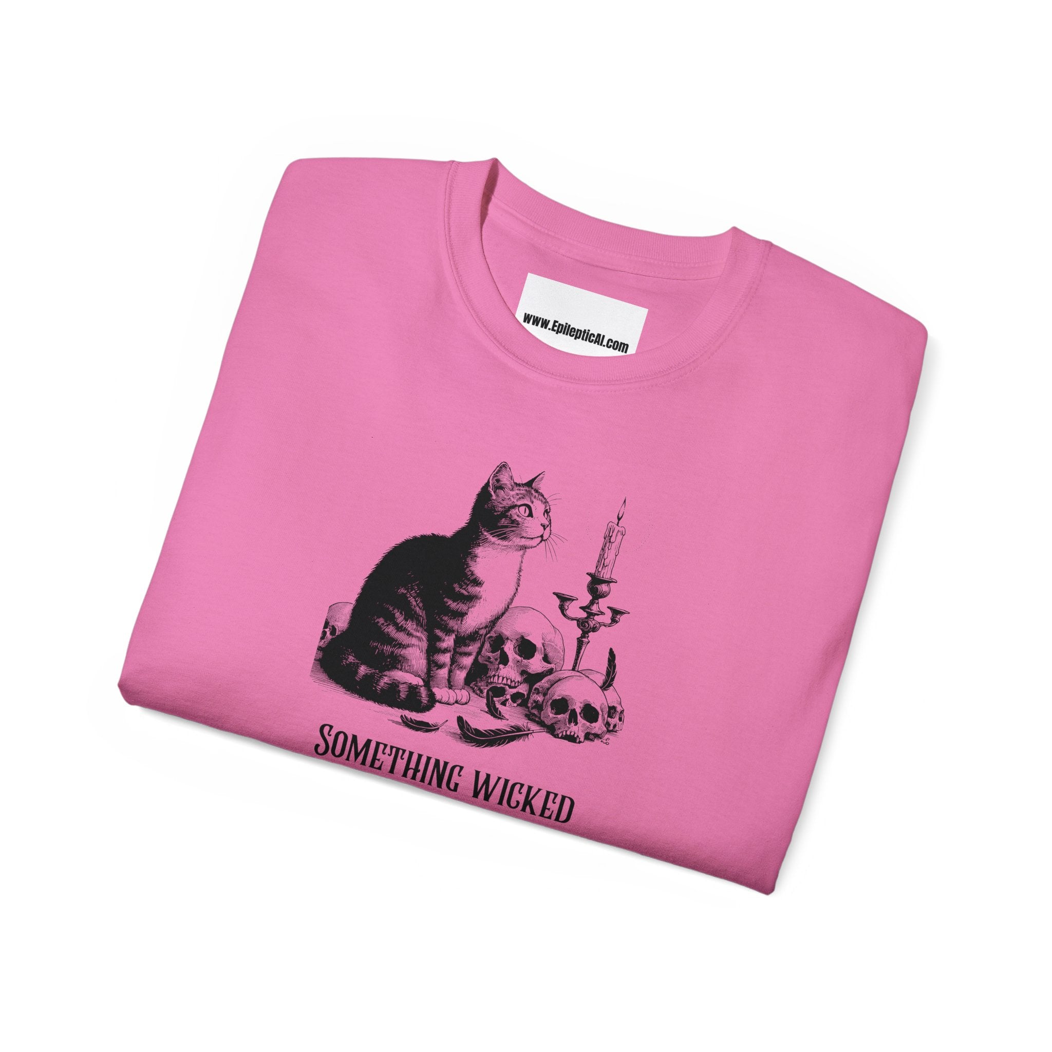 Something Wicked This Way Comes Cat Shirt – Gothic Cat Unisex Ultra Cotton Tee