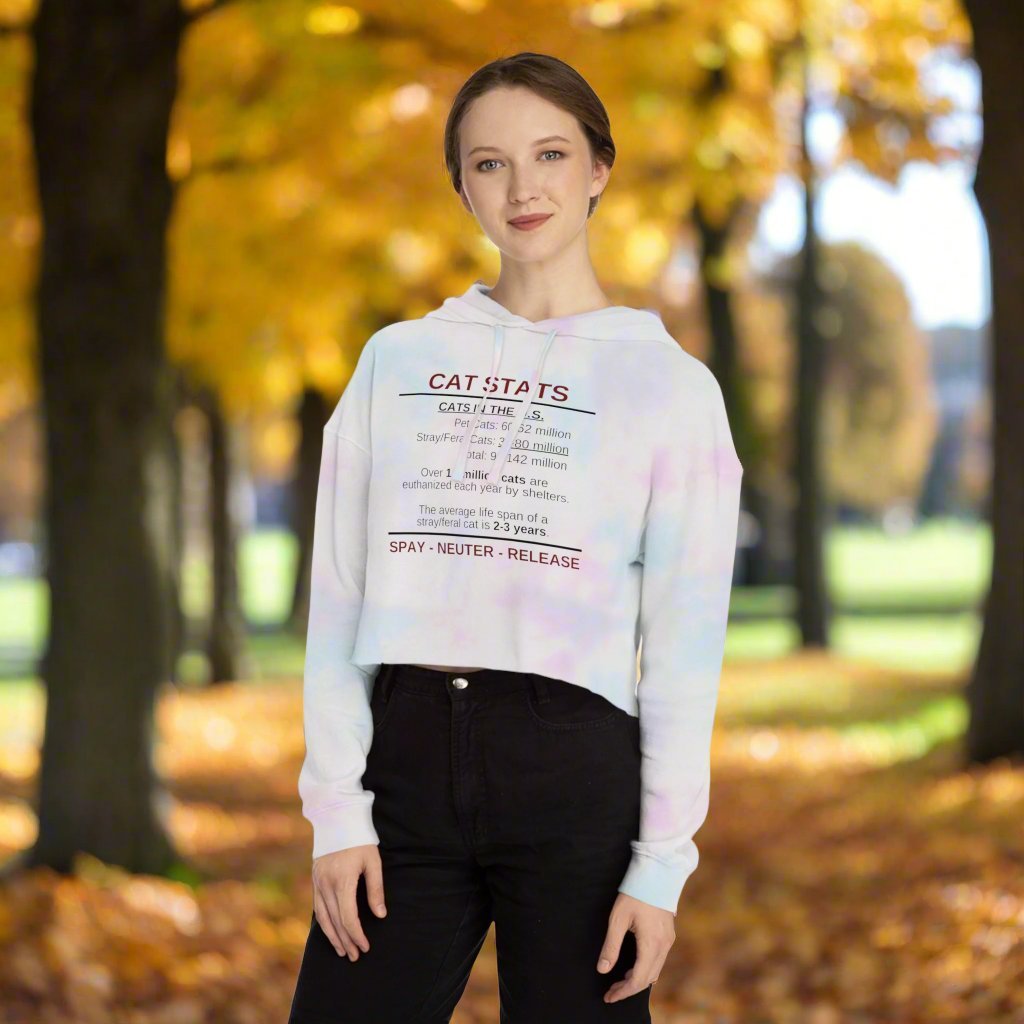 Spay Neuter Release Women's Cropped Hooded Sweatshirt