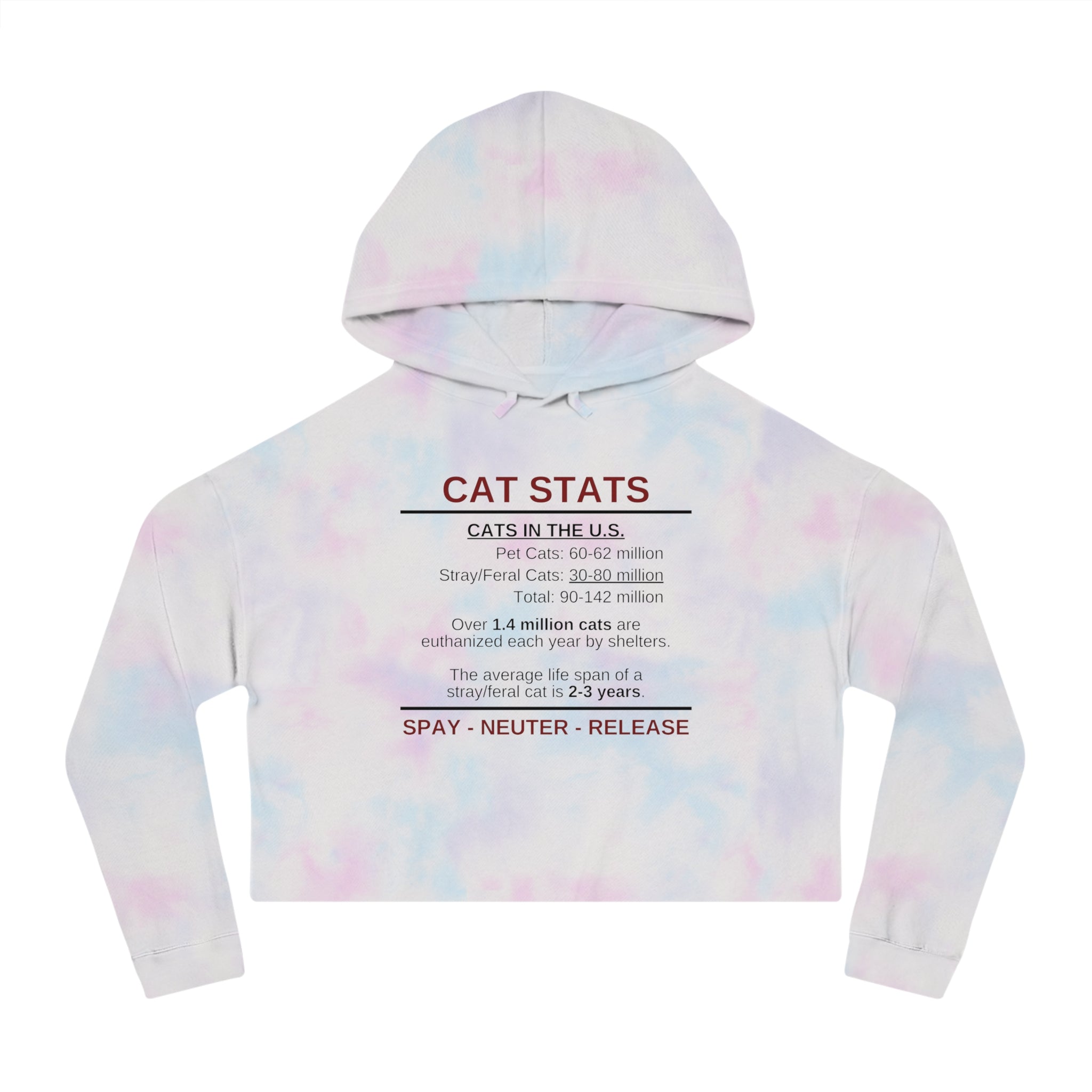 Spay Neuter Release Women's Cropped Hooded Sweatshirt
