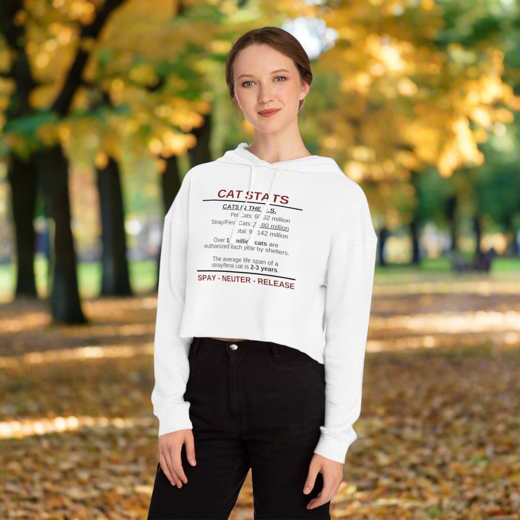 Spay Neuter Release Women's Cropped Hooded Sweatshirt