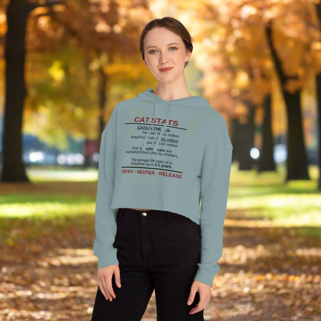 Spay Neuter Release Women's Cropped Hooded Sweatshirt