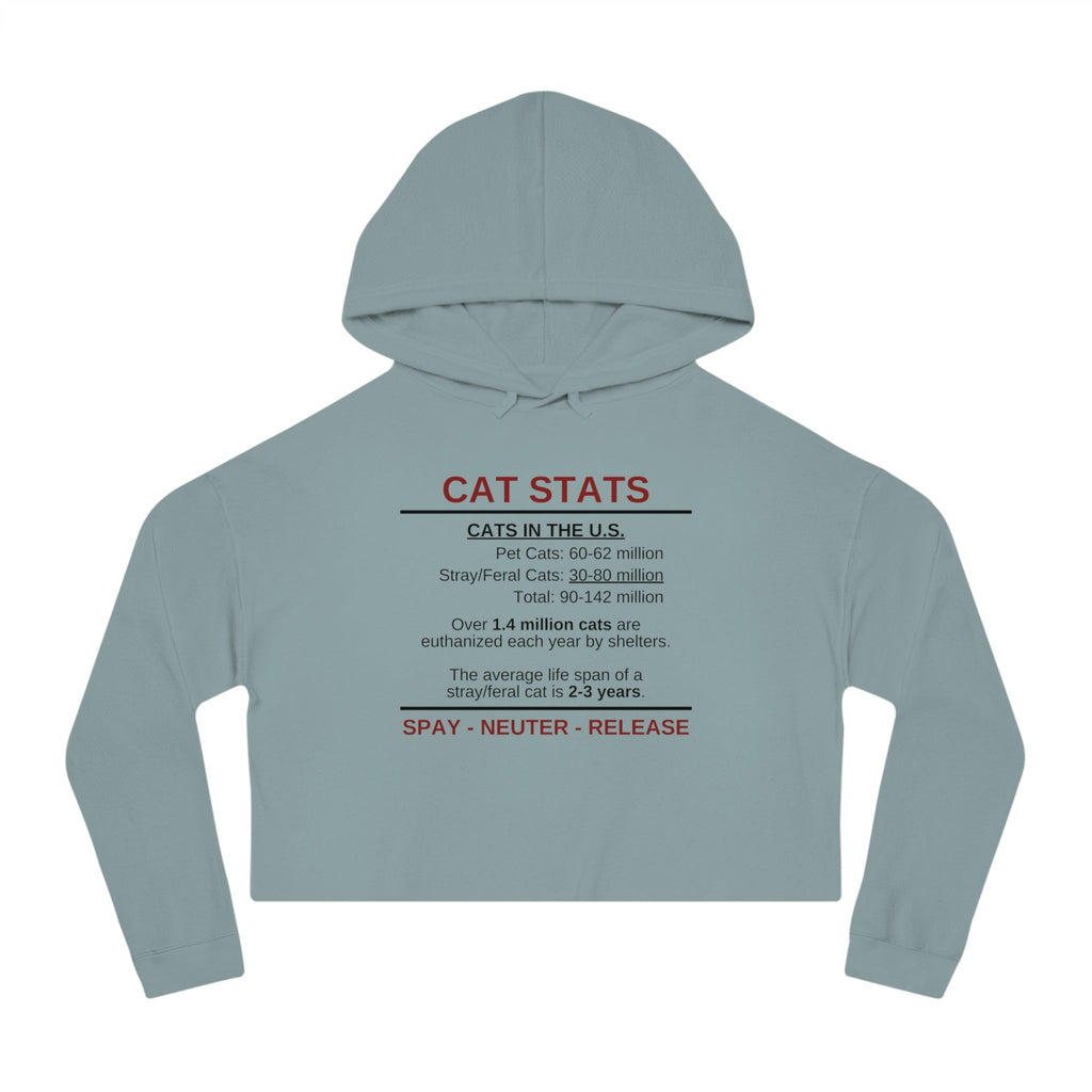 Spay Neuter Release Women's Cropped Hooded Sweatshirt