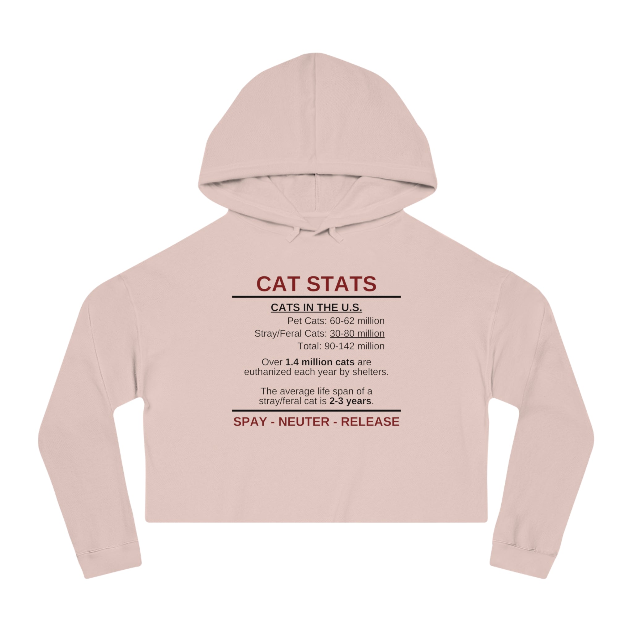 Spay Neuter Release Women's Cropped Hooded Sweatshirt