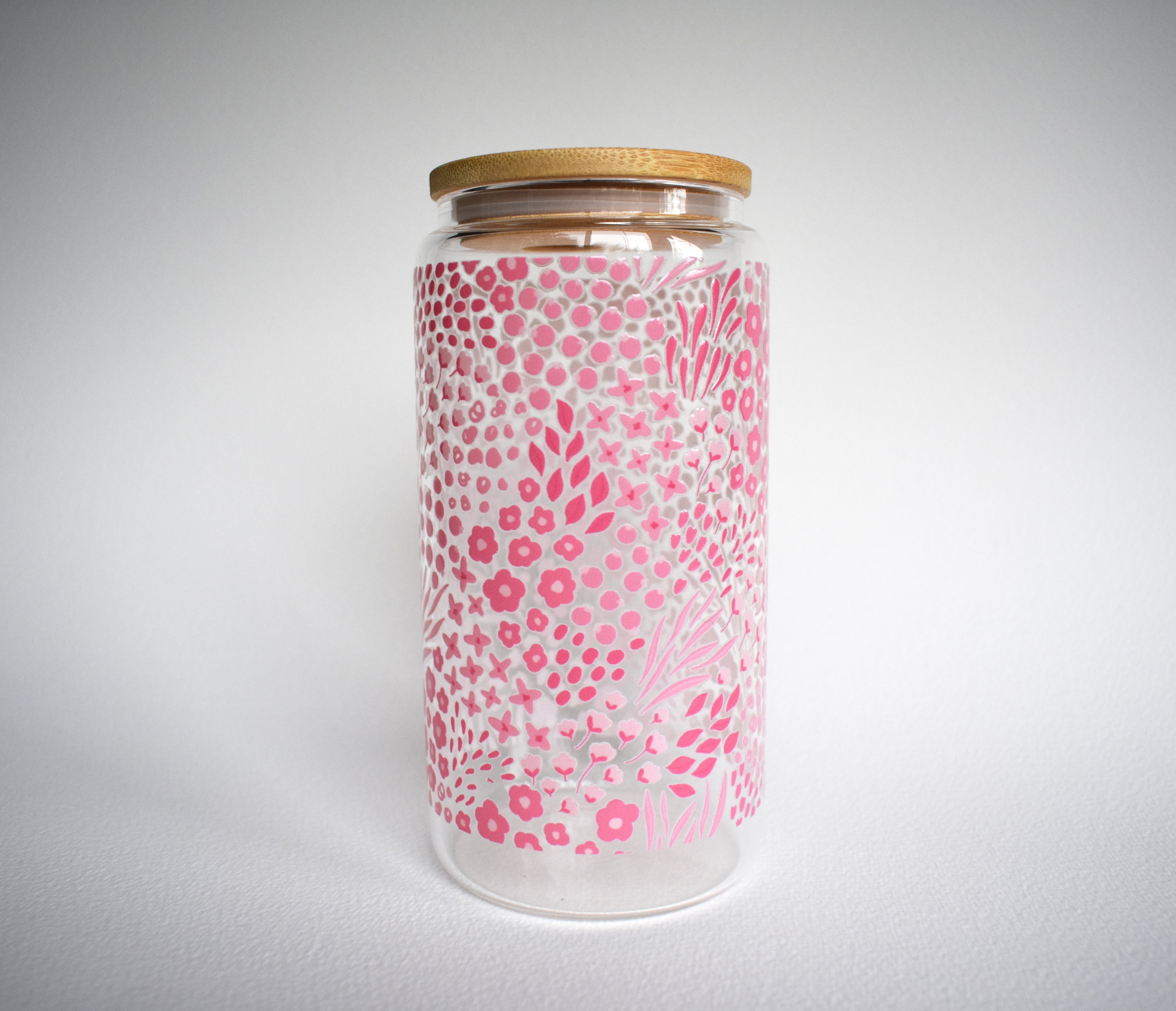 Special Edition: Blush Floral 16 oz. Glass Cup