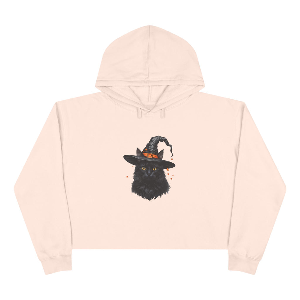 Spooky Cat Crop Hoodie for Women