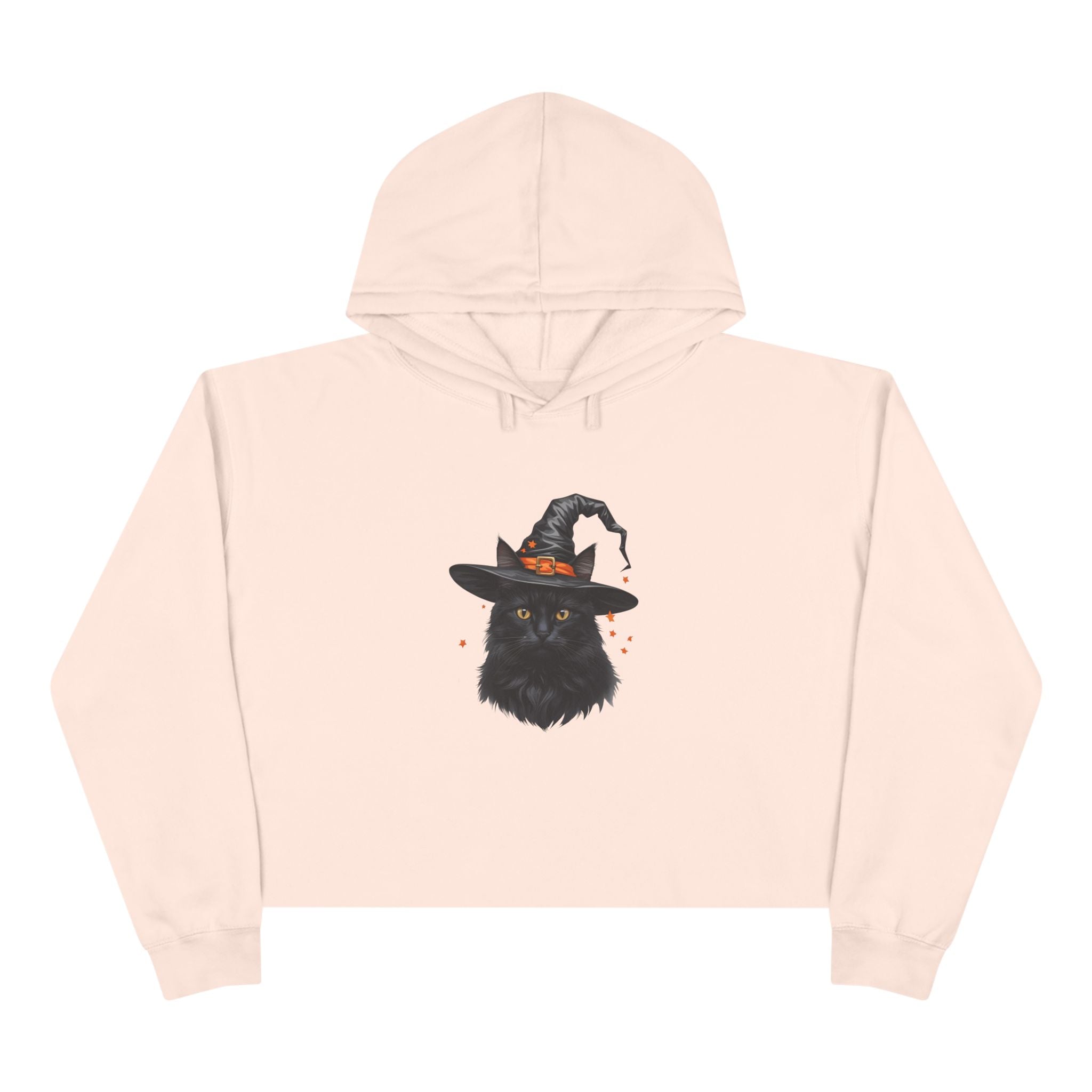 Spooky Cat Crop Hoodie for Women