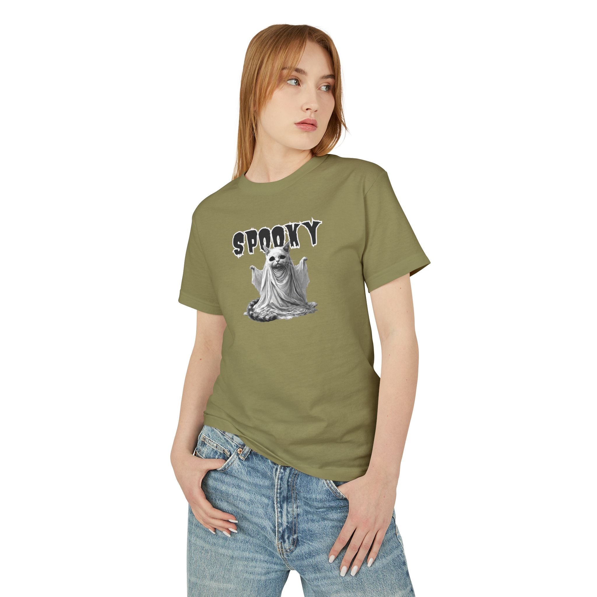 Spooky Ghost Kitty Halloween Unisex Tee