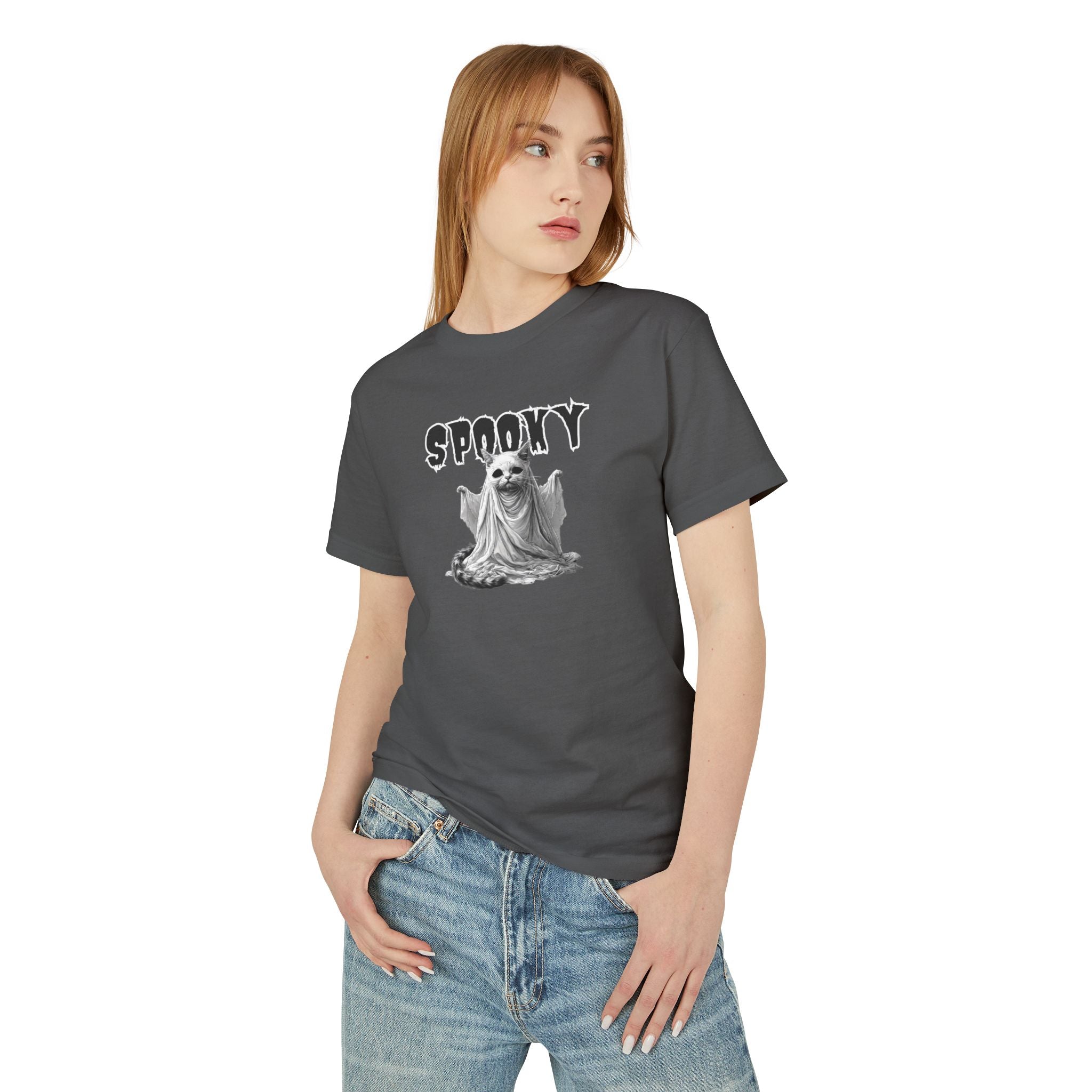 Spooky Ghost Kitty Halloween Unisex Tee
