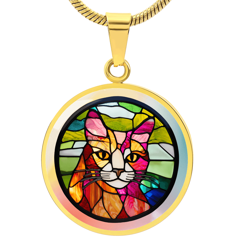 Stained Glass Kitty Necklace