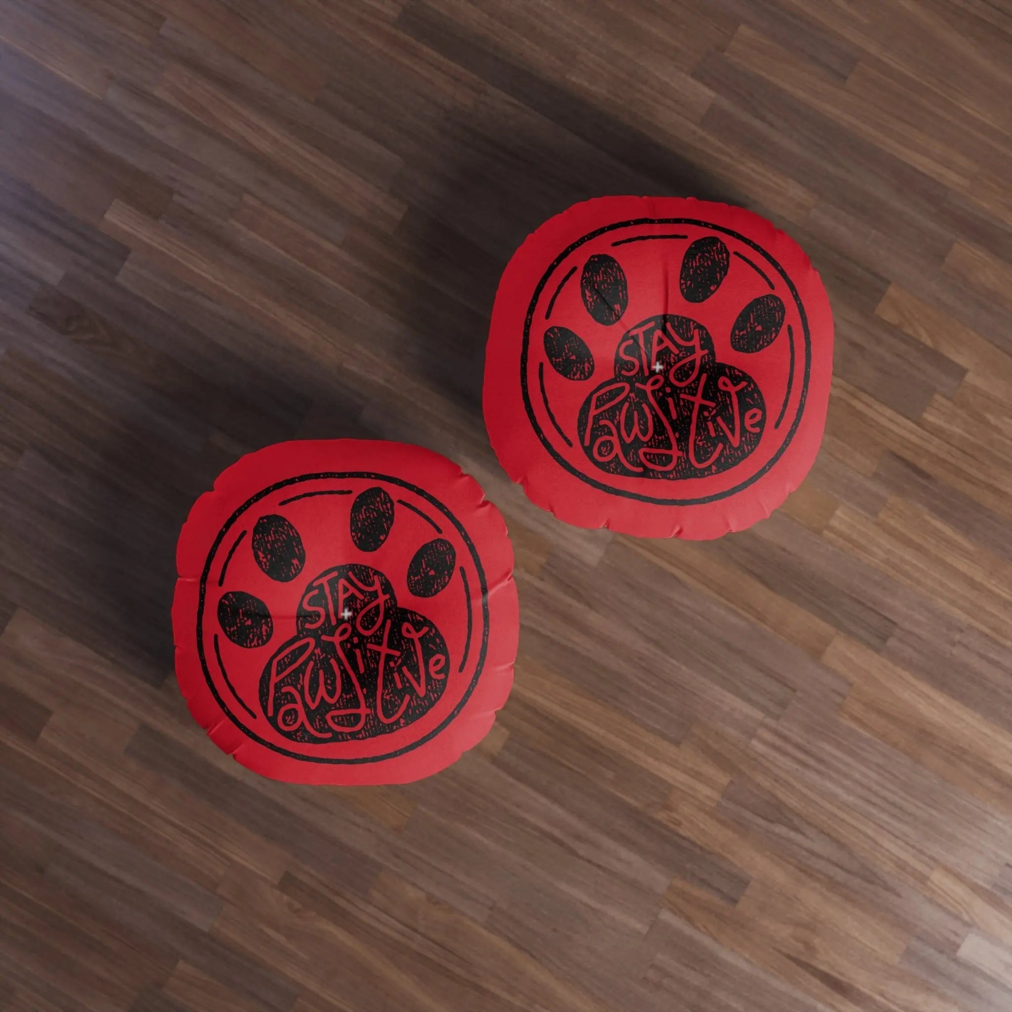 Stay Paw-sitive Round Tufted Floor Pillow for Pet Lovers