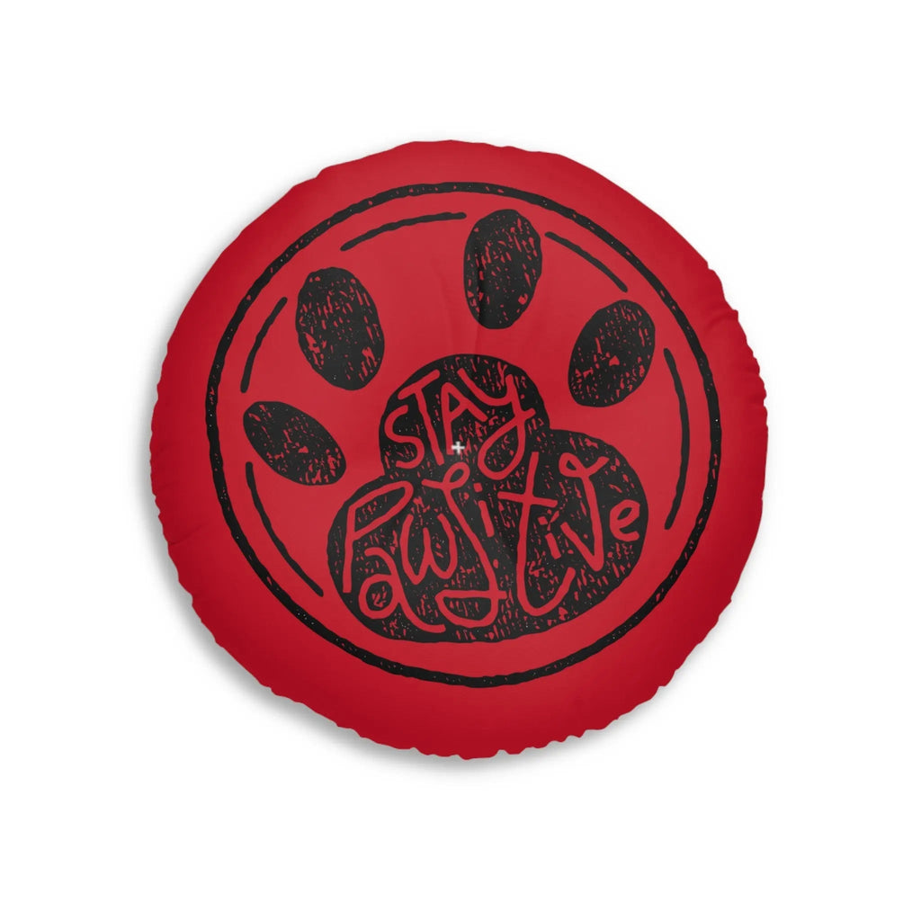 Stay Paw-sitive Round Tufted Floor Pillow for Pet Lovers