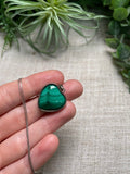 Sterling Silver Malachite Heart Necklace