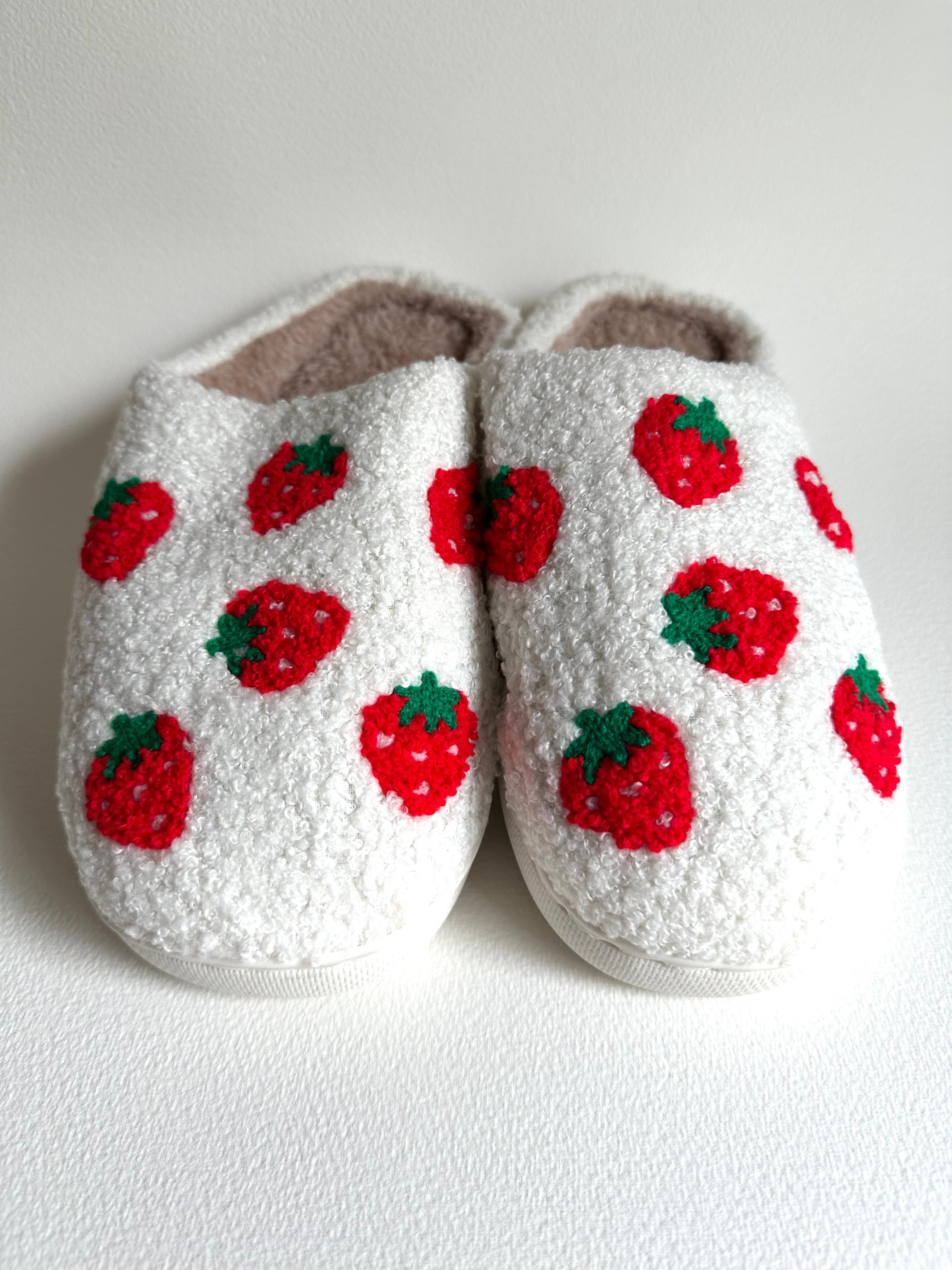 Strawberry Plush Slippers