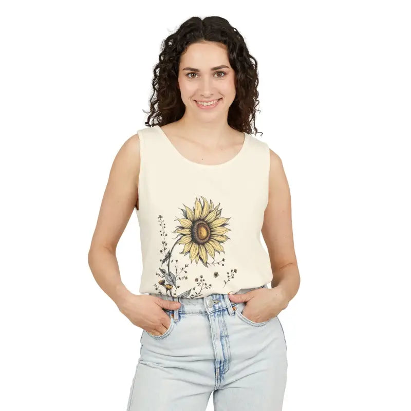 Ocean State Styles Stay Golden Sunflower Tank Top Floral