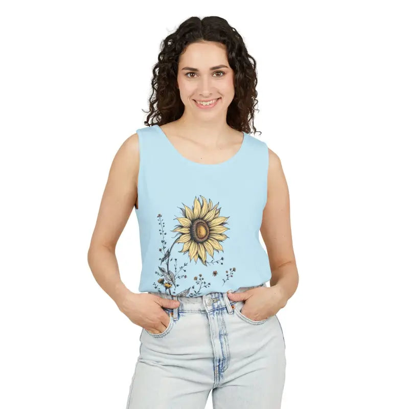 Ocean State Styles Stay Golden Sunflower Tank Top Floral