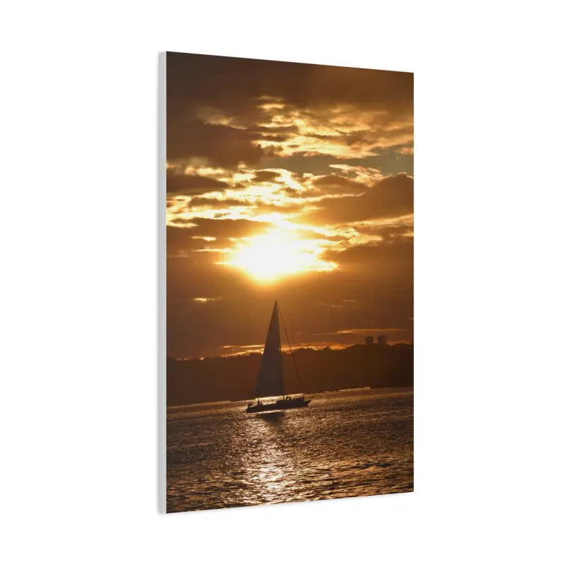 Ocean State Styles Canvas Print Sunset Sailboat Silhouette