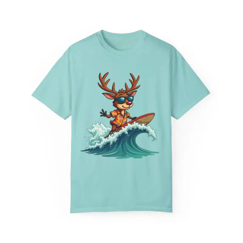 Ocean State Styles T Shirt Surfing Reindeer Gift Edition