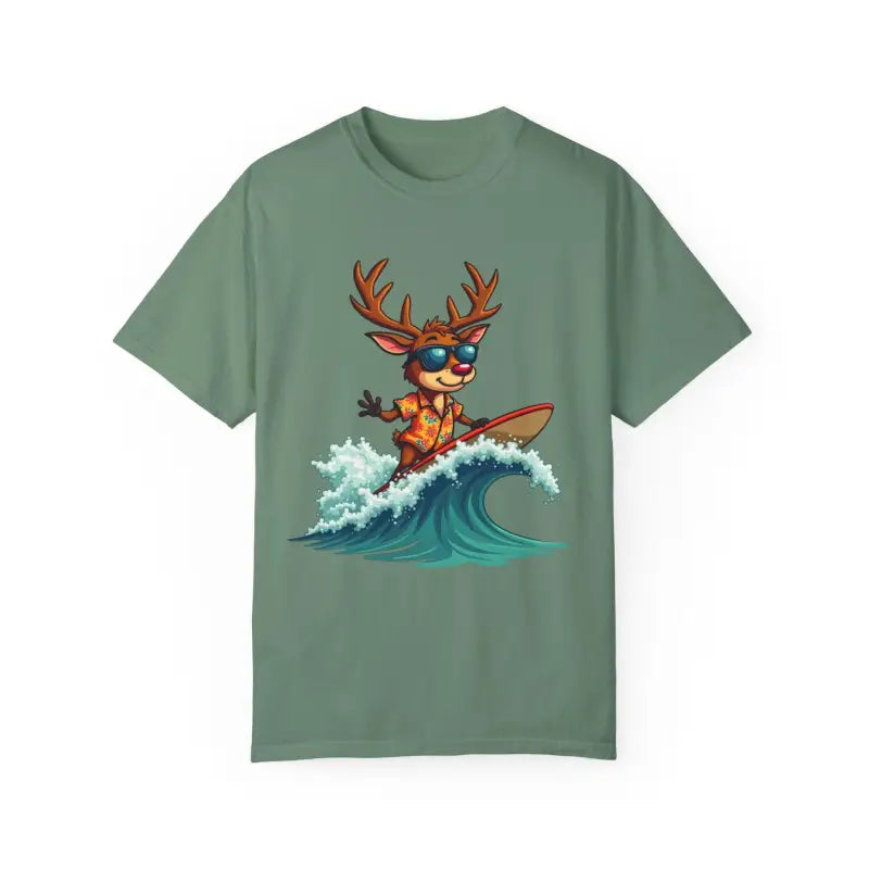Ocean State Styles T Shirt Surfing Reindeer Gift Edition