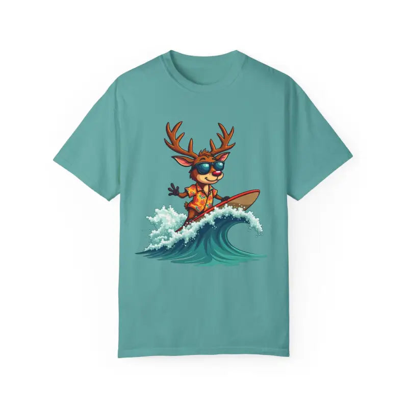 Ocean State Styles T Shirt Surfing Reindeer Gift Edition