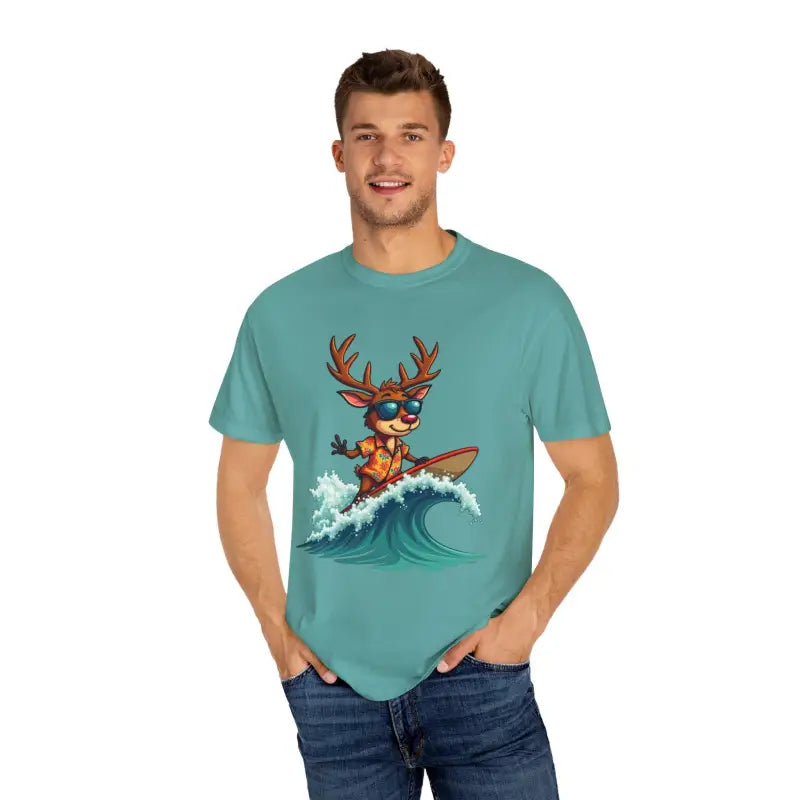Ocean State Styles T Shirt Surfing Reindeer Gift Edition