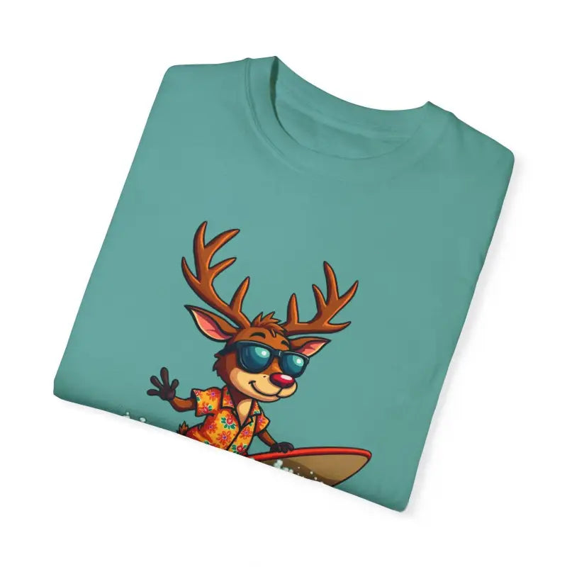 Ocean State Styles T Shirt Surfing Reindeer Gift Edition