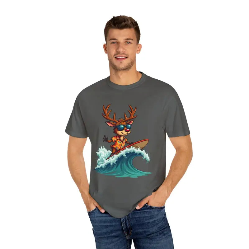 Ocean State Styles T Shirt Surfing Reindeer Gift Edition