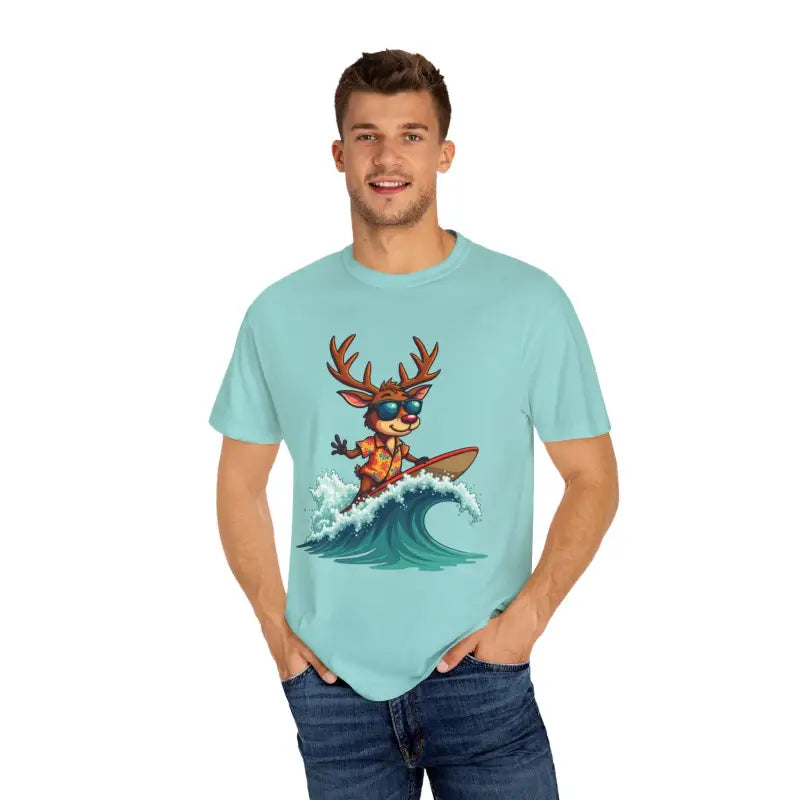 Ocean State Styles T Shirt Surfing Reindeer Gift Edition