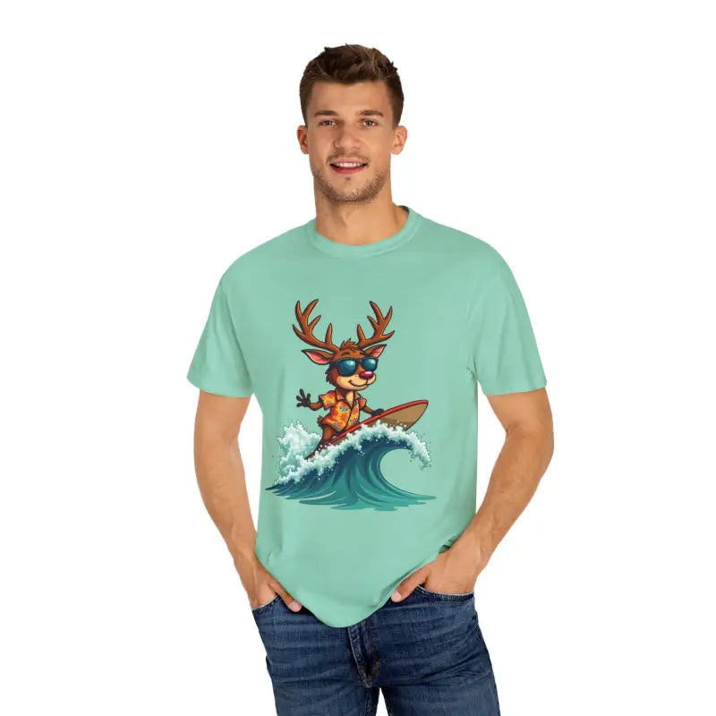 Ocean State Styles T Shirt Surfing Reindeer Gift Edition
