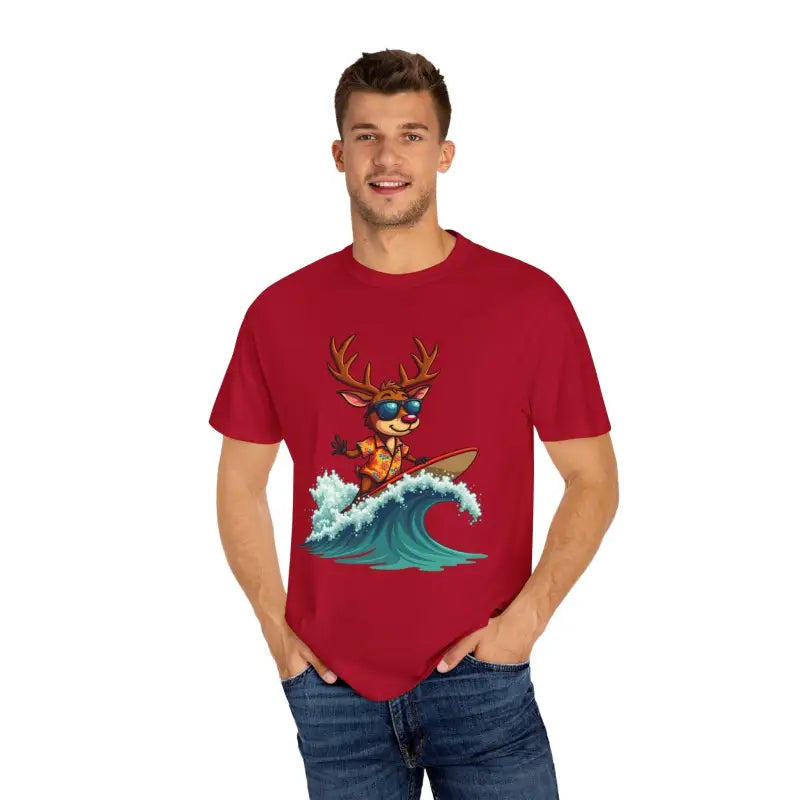 Ocean State Styles T Shirt Surfing Reindeer Gift Edition