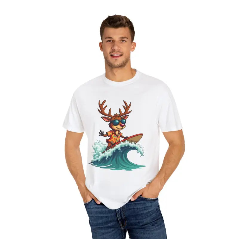 Ocean State Styles T Shirt Surfing Reindeer Gift Edition