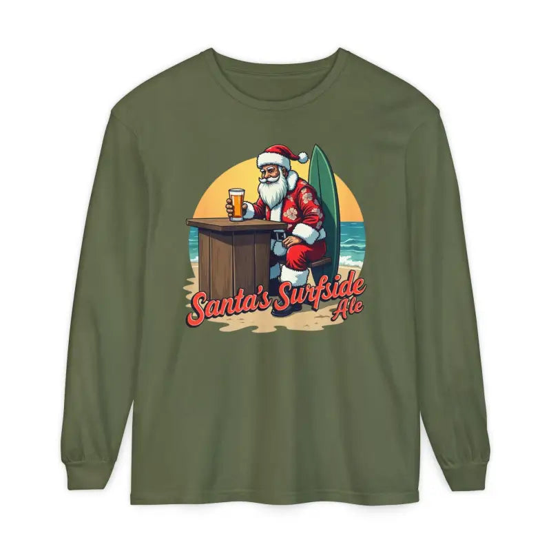 Ocean State Styles Surfside Santa Long Sleeve Shirt Cotton