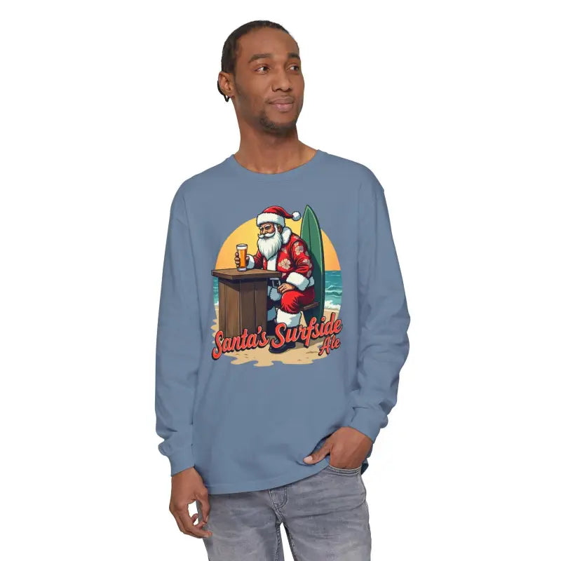 Ocean State Styles Surfside Santa Long Sleeve Shirt Cotton
