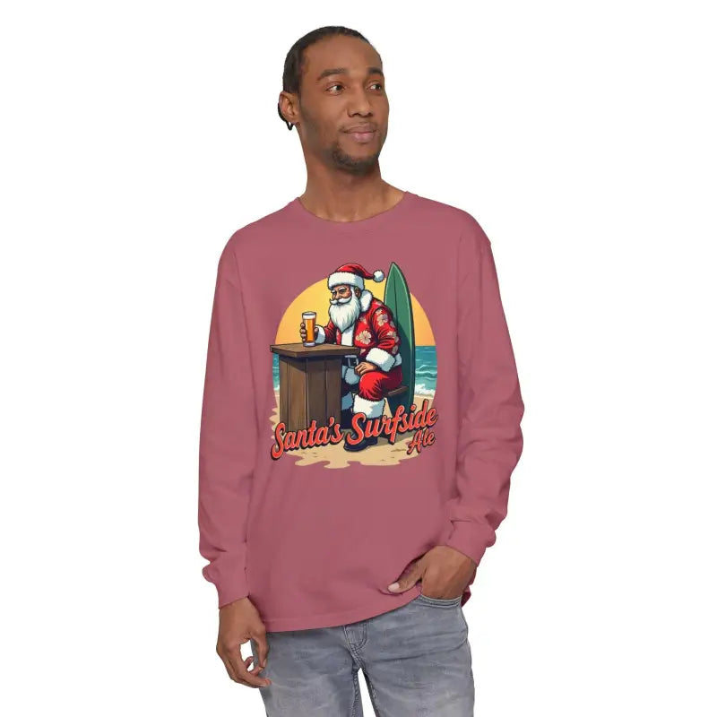 Ocean State Styles Surfside Santa Long Sleeve Shirt Cotton