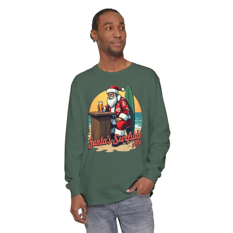 Ocean State Styles Surfside Santa Long Sleeve Shirt Cotton