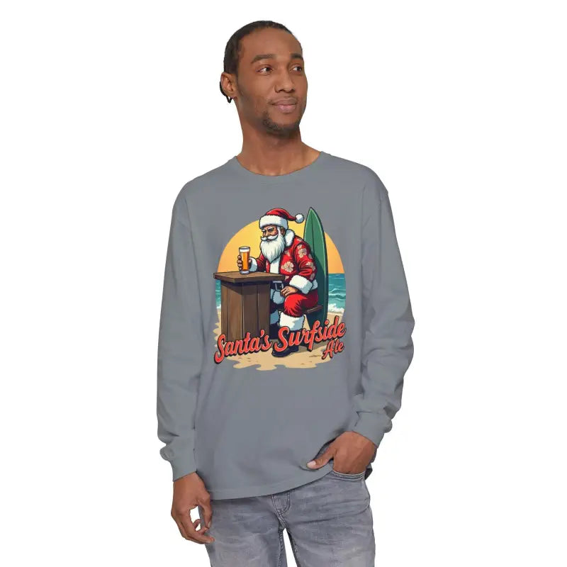 Ocean State Styles Surfside Santa Long Sleeve Shirt Cotton