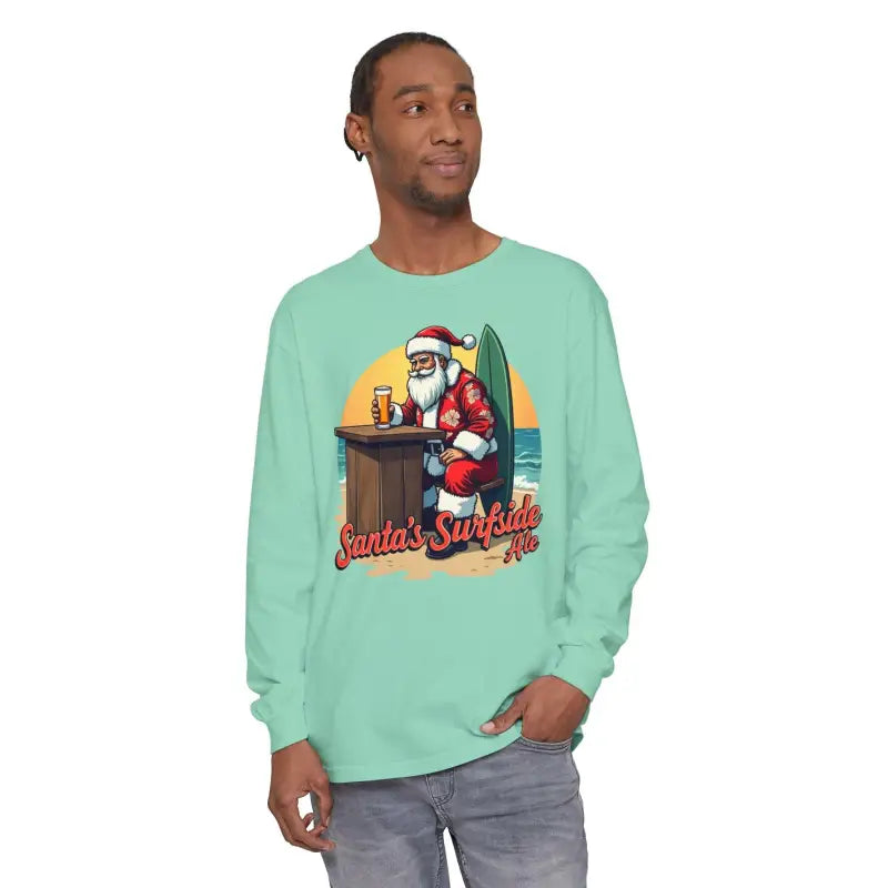 Ocean State Styles Surfside Santa Long Sleeve Shirt Cotton