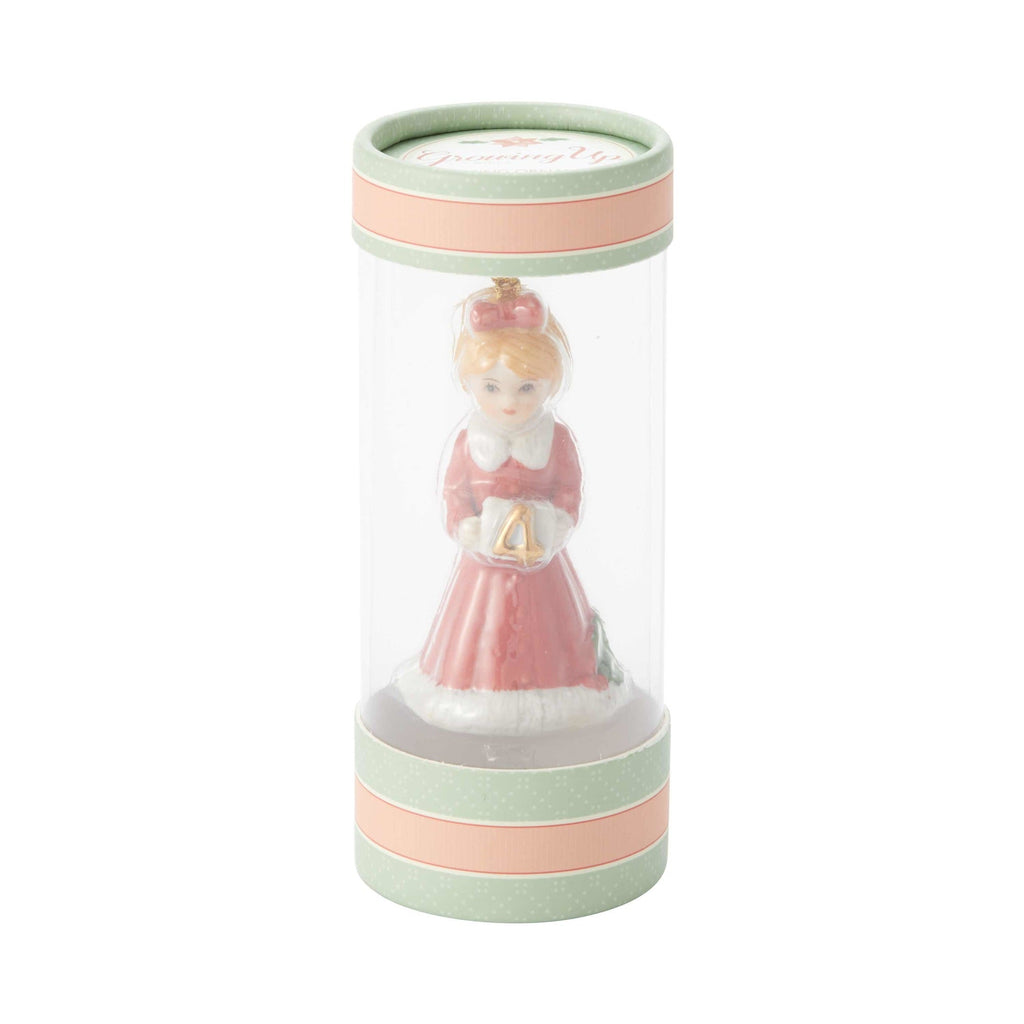 Growing Up Girl Ornament - Brunette Age 4