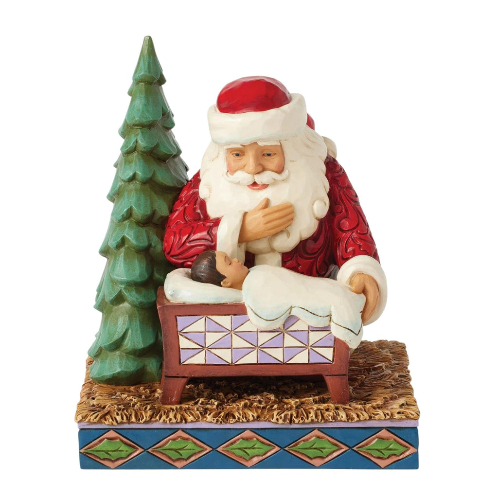 Santa Kneeling over Baby Jesus