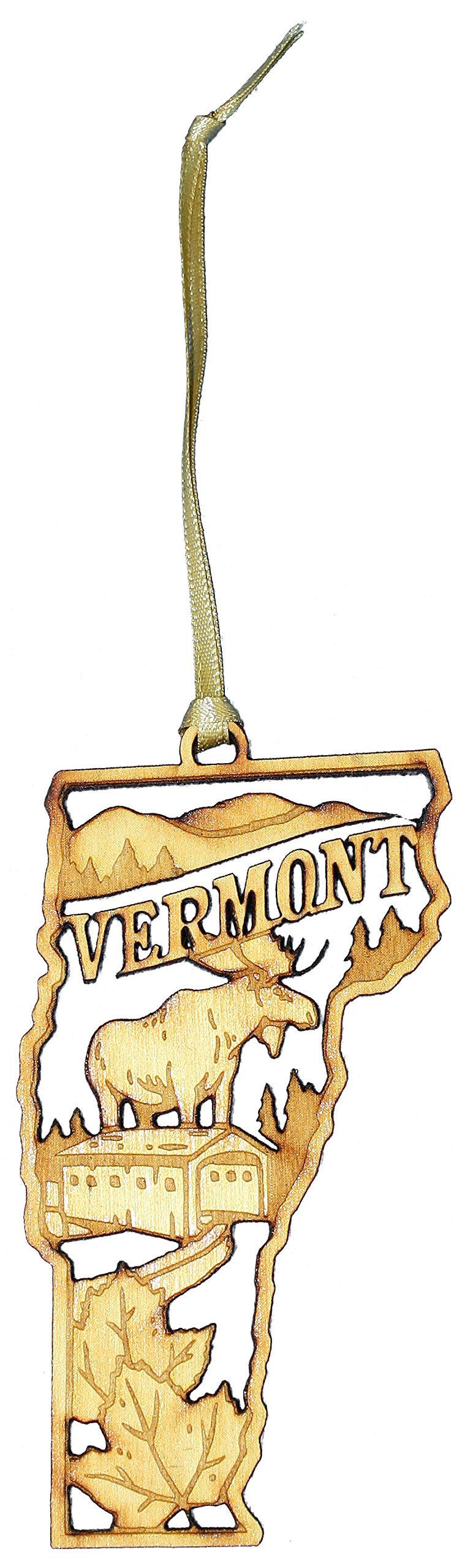 Wooden Laser Ornament - State