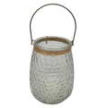 Pebbled Glass Candle Holder - 8 Inch