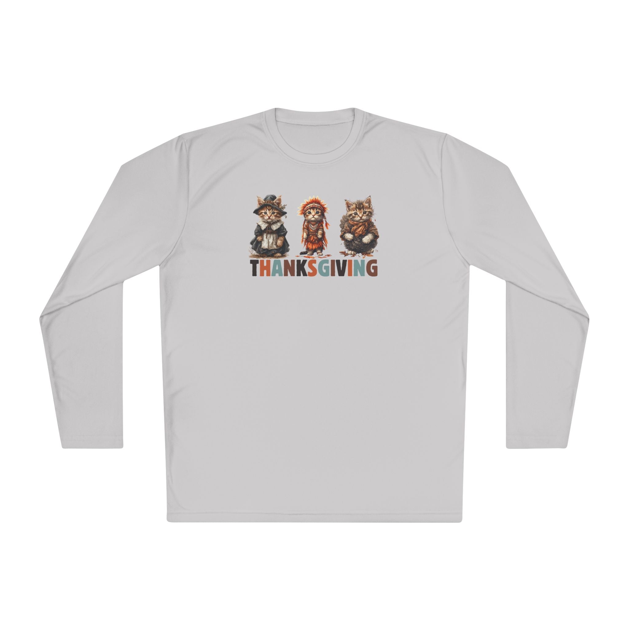 Thanksgiving Cat Themed Long Sleeve Tee for Unisex Wear